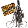 BRUBAKER Wine Bottle Holder 'Cyclist' - Table Top Metal Sculpture