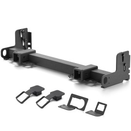 YZONA Front Mount Hitch Receiver, 2 Inch Square Receiver, Compatible with 2007-2018 Jeep Wrangler JK JKU Trailer Hitch Receiver, Black