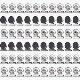 GRTARD Magnetic Clips 60 Pack Fridge Magnets Clips Magnetic Hooks Clips, Strong Refrigerator Magnets Clips, Whiteboard Magnetic Clips, 1.2 Inch (Silver)…