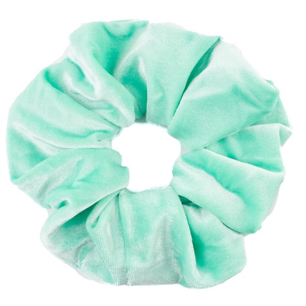 Mytoptrendz® Luxury Solid Color Large Soft Velvet Hair Scrunchie Ponytail and Messy Bun Scrunchie for Girls Women Mint Green
