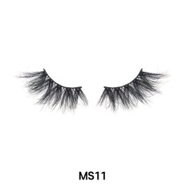 Laflare 3D SILK MINK MAX VOLUME Premium Faux Mink 25mm Extra Long Eyelashes, Cat Eyes, Wispy, Fluffy, Soft as Mink, Multi-layered Dramatic Volume False Lashes (LFMS-MS11)