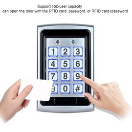 HFeng 125KHz RFID Metal Access Control Keypad Standalone Access Controller EM Card Reader for Door Lock System WG26 Output