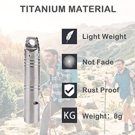 Whistle Emergency, collar de silbato de titanio, llavero fuerte hasta 120 db, silbatos de supervivencia de emergencia para niños, mujeres y hombres, silbatos de seguridad para acampar y