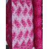 Totally-paris Fuchsia 3d Floral Embroidery Pearls Fabric By The Yard