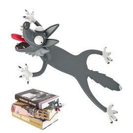 しおり 栞 オオカミ柄 立体デザイン 可愛い 面白い おしゃれ文房具 動物デザインブックマーク 読書目印 手帳用 学習用 贈り物に (オオカミ)