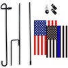 Garden Flag Stand and American Flag, Thin Blue Line Garden