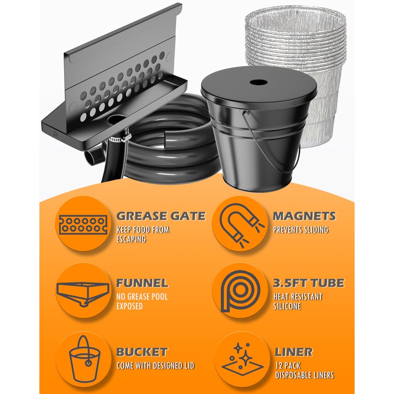 Rear Grease Catcher for Blackstone Griddle, Blackstone Grease Trap and