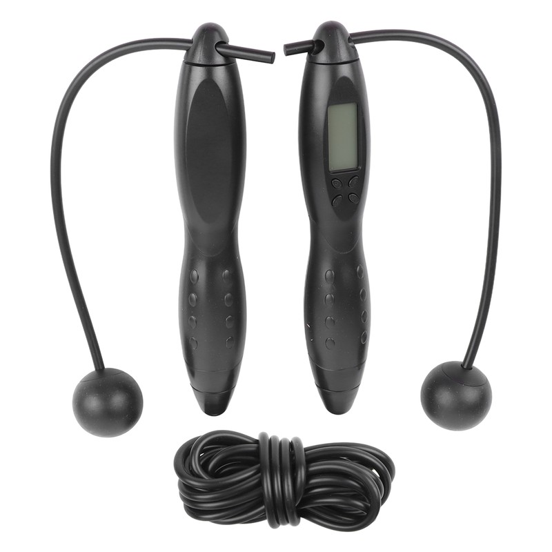 Black Smart Electronic Jump Rope with Counting Function Adult Fitness