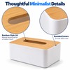 Bamboo Lid Tissue Box Cover for Home & Office –