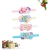 Healvian 4pcs Boy Girl Elastic Headbands Floral Design Handmade Hair