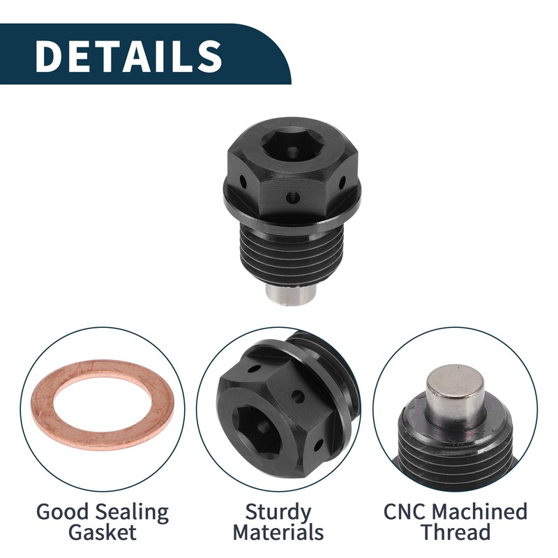 REPAIROCK M16x1.5 4MM Magnetic Oil Drain Plug Titanium Alloy Sump