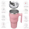 BJPKPK 40 oz Tumbler with Handle & Straw, Insulated Stainless