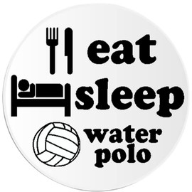 Eat Sleep Water Polo - 3 Pack Circle Stickers 3" x 3" - Athlete Sports Team