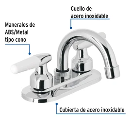 Foset Basic M-050I, Mezcladora para lavabo, manerales cono, cuello curvo, Basic