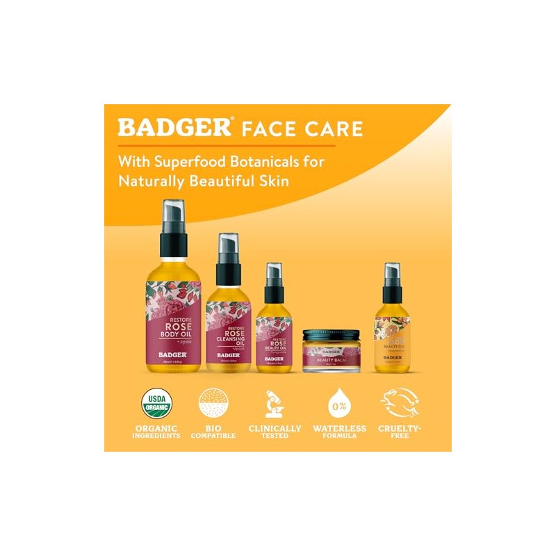 Badger Seabuckthorn Face Oil 1oz- Certified Organic