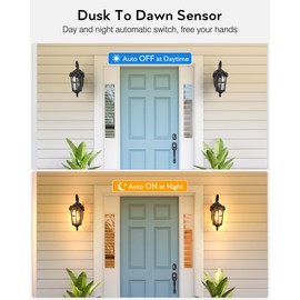 VIANIS Exterior Lighting Fixtures, Large Size Oil Rubbed Bronze Outdoor Wall Lights Dusk to Dawn, Waterproof Outdoor Light Fixtures Wall Mount with Tempered Water Ripple Glass for Patio, Entryway