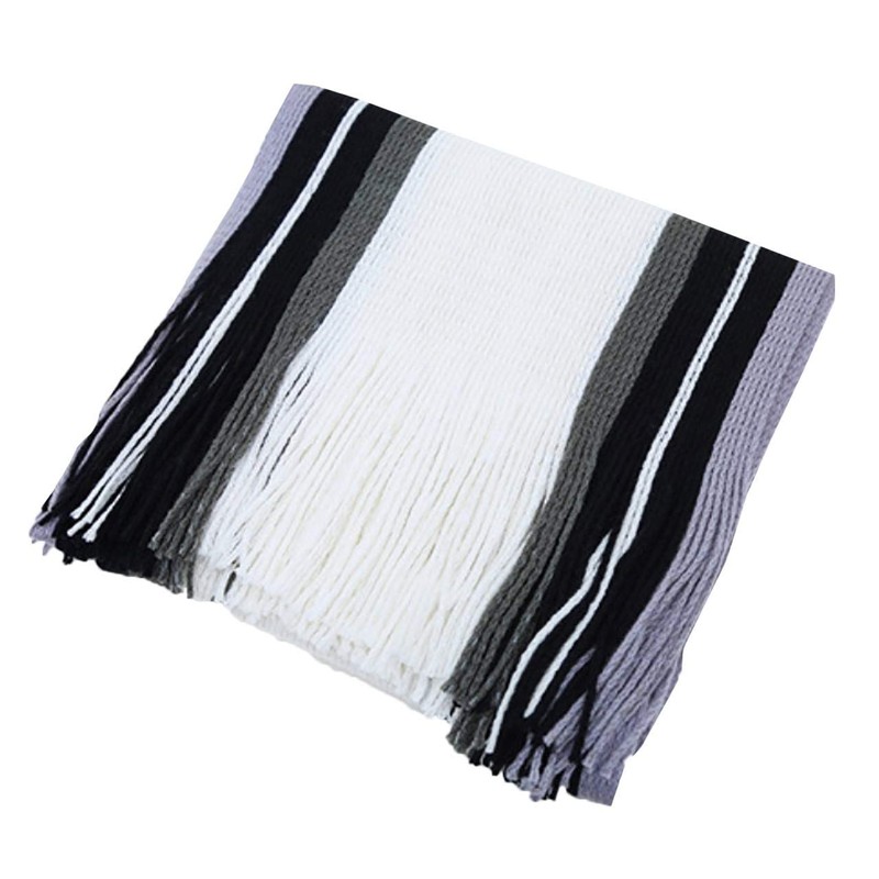 CHROME CRANE MF001 Scarf, Striped Pattern, Knit, Cold Protection, Casual,