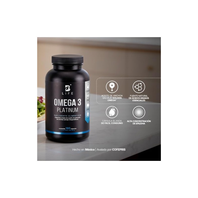 B Life Omega 3 Platinum Aceite de Anchoa Salvaje con