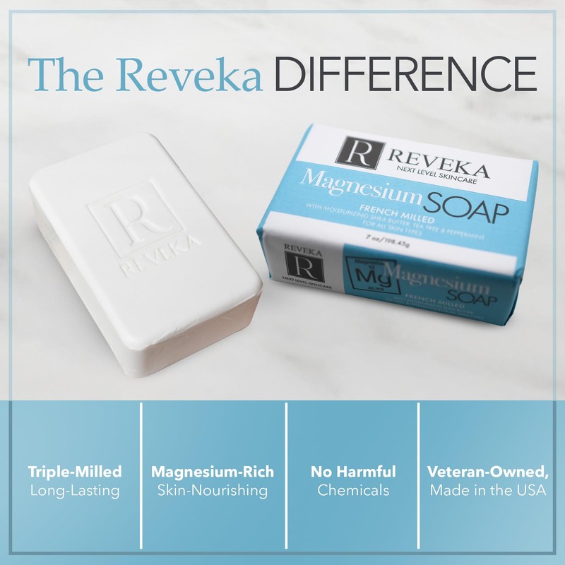 Reveka Skincare Magnesium Soap – 4-in-1 Natural Bar for Face,