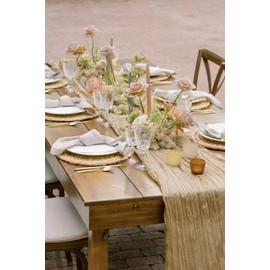 Seveups 8Pack Beige Cheesecloth Table Runners 20x120Inch Gauze Table Runner Cheese Cloth Beige Table Runner Rustic Sheer Runner for Wedding Baby Shower Birthday Party Table Decor