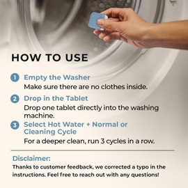 MeltingTabs Washing Machine Cleaner, 6-Pack, Unscented – Fresh Laundry and Maintain Older Washers