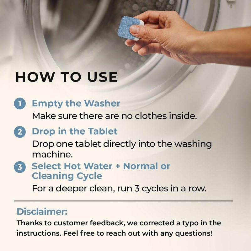 MeltingTabs Washing Machine Cleaner, 6-Pack, Unscented – Fresh Laundry and