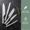 Silver Kitchen Knife Set of 5 - Satin Finish Blade