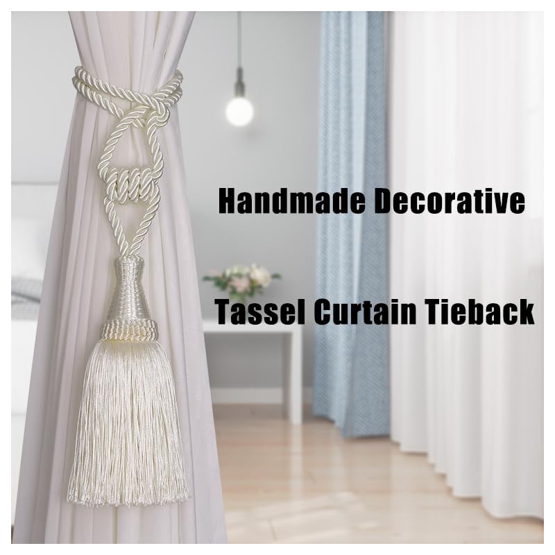 BEL AVENIR Curtain Tiebacks Handmade Holdbacks for Curtains Drape Decorative