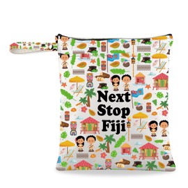 JXGZSO Fiji Trip Gift Next Stop Fiji Clutch Bag Beaches Lover Travel Gifts Fiji Vacation Wristlet Grocery Bag Traveler Gift