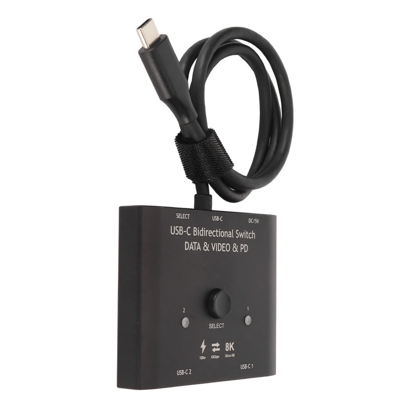 USB C Switch, Bi Directional USB C Switcher 2 in