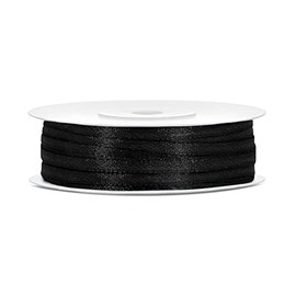Satin Ribbon Width: 3 mm Length: 50 m (Black)