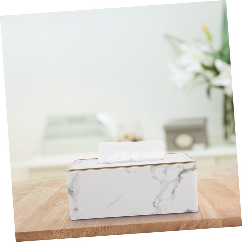 ULTECHNOVO Business Grade Marble Tissue Box Stylish Storage Box for