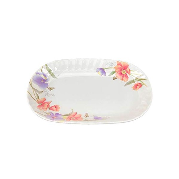 Z-Moments Melamine Rectangular Plate Platter Dish, 10"L, 12"L, 14"L, White
