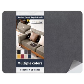 Azobur Velvet Repair Patch,Self-Adhesive Rectangular Flannel Fabric Patch,Multicolor Available Anti Scratch Velvet 8X11 Inch Peel and Stick for Sofas, Automotive Interior, Handbags,and Pillow (Gray)