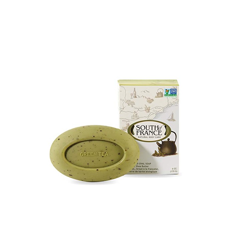 South Of France French Milled Natural Bar Soap Green Tea,