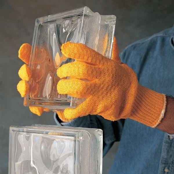Mcr Safety 9675M Knit Gloves, Acrylic, Fish Net Palm, Orange,