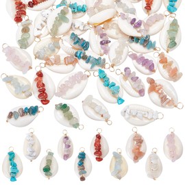 UNICRAFTALE Shell Beads Pendant Natural Cowry Summer Ocean Sea Pendant Jewellery Pendant for Making Necklaces Bracelets and Earrings, Non-precious metal