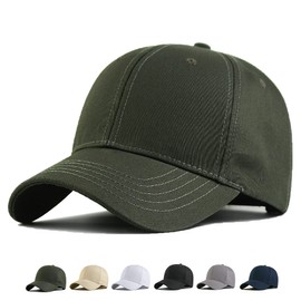 MUNULA Gorra de béisbol de gran tamaño XXL, gorras de cabeza grande para hombres, sombreros de cabeza grande, sombrero de papá ajustable de 23.6 a 26 pulgadas, Verde militar, XX-Large-3X-Large