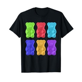 Cool Gummy Bear Art For Girls Kids Toddler Candy Gummies T-Shirt