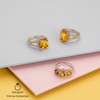 PEORA Citrine 5-Stone Tiara Stackable Ring Band for Women 925