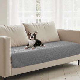 Charlie’s Sofur Waterproof Dog Bed Sofa Cover Protector Pet Blanket (2 Seater 76x178cm) for Couch Furniture Car Boot Non-Slip Quilted Padded Washable for Pets/Dogs/Cats/Kids - Grey