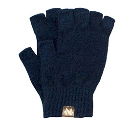 Noble Wilde, Possum Women's / Men's Fingerless Gloves 40% Possum 53% Wool 7% Silk, Marine, Large