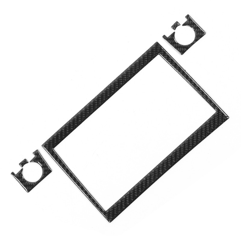 5pcs CD Radio Navigation Panel Trim Frame Carbon Fiber Sticker