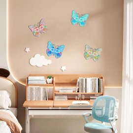 Goodangie00 4Pcs Metal Insect Wall Decor - 6.7" 3D Butterfly Fence Wall Art Sculpture Hanging Decorations for Indoor Outdoor Garden Yard Patio Balcony Home Bedroom Gifts