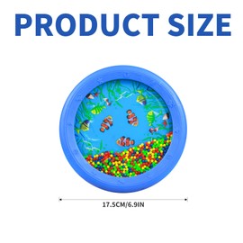 Ocean Drum – Baby Tambourine Baby Drum Sensory Toy, Early Learning Musical Instrument with Ocean Beads & Sea Graphics, Educational Gift for Toddlers, Christmas Toys for 1 Year Old Boys & Girls