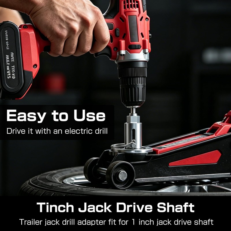 Trailer Jack Drill Adapter for 1 Inch Drive Shaft, Heavy