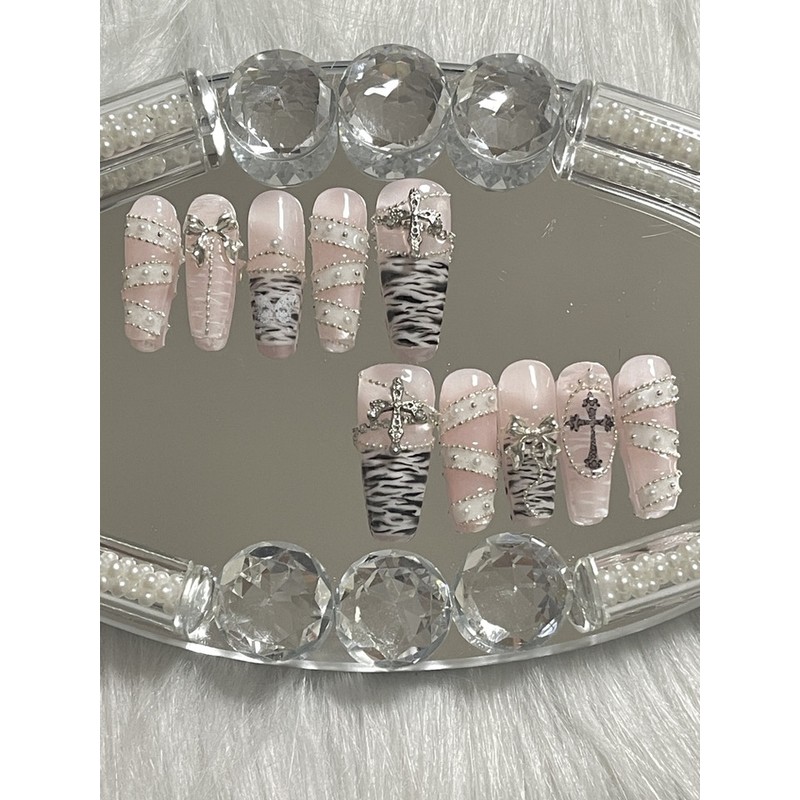 Innocent y2k handmade nail tips - long point (stiletto) /