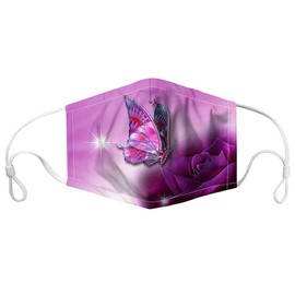 [US Stock] 10 Packs Tie Dye Cute Design Women Girls Face _Mask_Protect_Cover Washable Reusable With Nose Wire，Adjustable Earloops，Filters Pocket Insert (Multicolor-7)