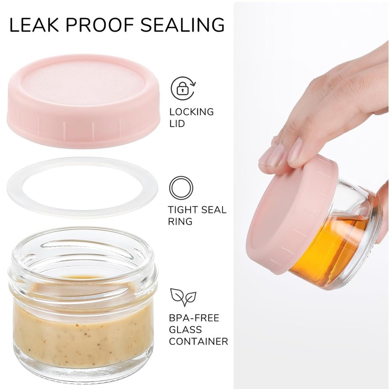 Uandhome 6 PCS Salad Dressing Container To Go,2.7 oz Small