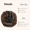 Brown Claw Clip Messy Bun Hair Piece Wavy Chignon Ponytail(6